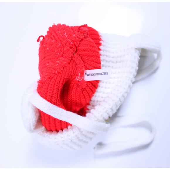 Vintage Disney Baby Toddler beanie knit Mickey red pom pom cap 70s 80s 90s - Picture 4 of 4
